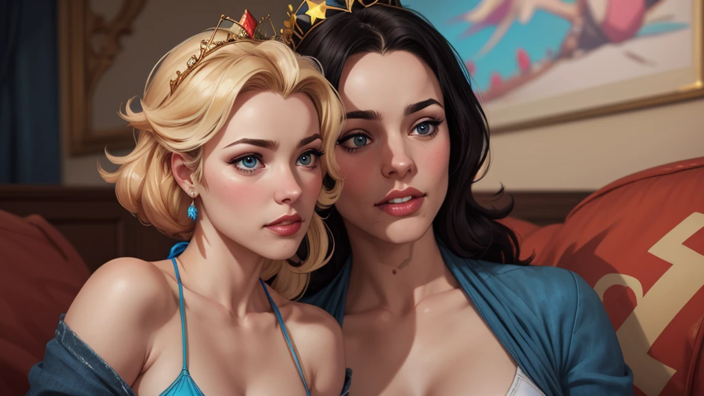 Personagem mulher estilo atompunk Fiona rainha Anna de Arendelle com marcas de guerras Imagem de desenho animado de uma mulher .Ilustra??o estilo desenho animado, estilo de arte dos desenhos animados, estilo de arte dos desenhos animados, digital illustration style, estilo atompunk design de personagens altamente detalhado, arte digital detalhada coragem, Forest fan art, Design de personagens de retrato, beautiful digital illustration, retrato de alta qualidade, Arte em quadrinhos, mulher jovem cabelo com transas lindas . Queen Anna of ArendelleBeautiful lined eyes Medium large bust and wonderful sexy clothes. image expression of sexual desire from waist to head illustration Queen Anne of Arendelle atompunk style Fallout 4 style pose playboy magazine sensual witch Character cartoon style facial expression happy beautiful smile and six medium small portrait mode waist up with lots of gold around her other stones portrait precious mode waist up queen of the south Jennifer Connelly GTA scenery dominatrix gold coins chest with jewelry with her boyfriend, um homem com barba preta, armado com um estilo militar,