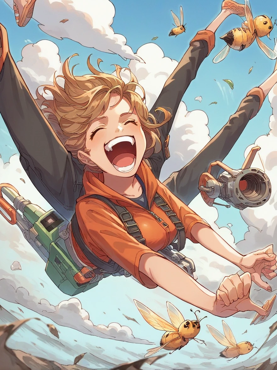 score_9, score_8_up, score_7_up, BREAK, source_anime, source_cartoon
(Gearfive:1.0), LAUGH, In sky, free fall, in the air, falling, mid air, fly