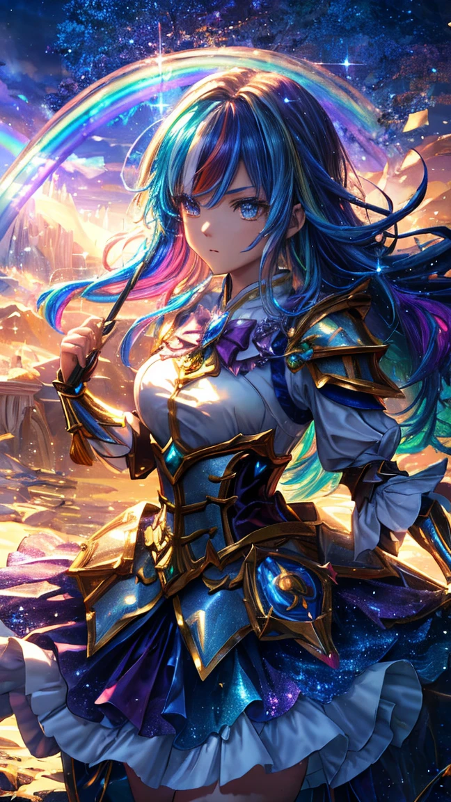 (Masterpiece:1.4), (best quality:1.4), ultra highres,1girl, extremely detailed,8k, (ulzzang-6500:0.1), beautiful, detailed eyes, looking at viewer, (strong pose:1.2), strong dark colors, (depth of field), (dynamic), (epic), sharp focus, (intricate details:1.2), Full color, cowboy shot, <lora:LightningFinalFantasy_:0.8>, lightning\(Final Fantasy\),