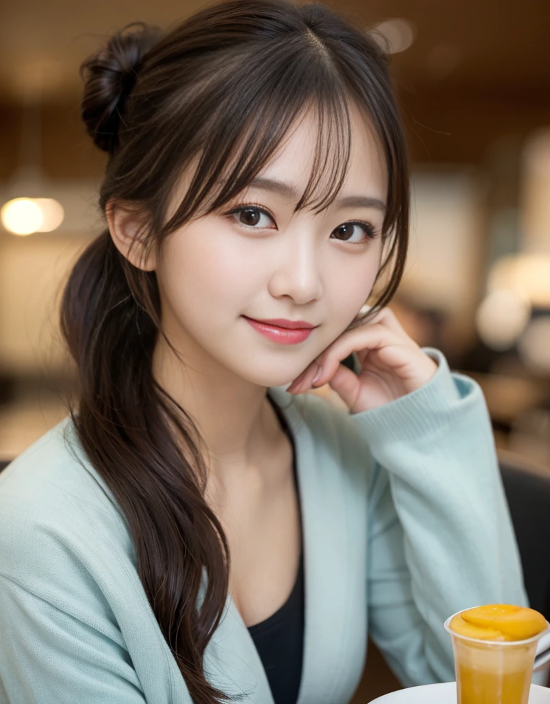 (looking down on the audience:1.3),(from side:0.9), ((Face)), (Close-Up:0.4), ((looking at viewer, holding a cake)),highest quality、(real、photorealistic:1.4),(ultra high resolution, 8K RAW photo, clear focus), best qualtiy, natural lighting, field depth, (Bright pupils, detailed beautiful eyes, high detailed face), Red lip, (tight focus:1.2, from below), sexy posing, 1female, teacher, wearing a dark brown hoodie, bootyshorts, Thicc, big breast, silver hair, long hair, blue eyes, pretty girl, (highly detailed beautiful face and eyes,firm breasts),oily skin,((black,hair,long pony tail hair)),thin pubic hair,cute,lovely,24 years old,(alchemist costume:0.8), detailed eyes, the background is a pizzaria, smiling,(with sparkling eyes and a contagious smile), looking at viewer,