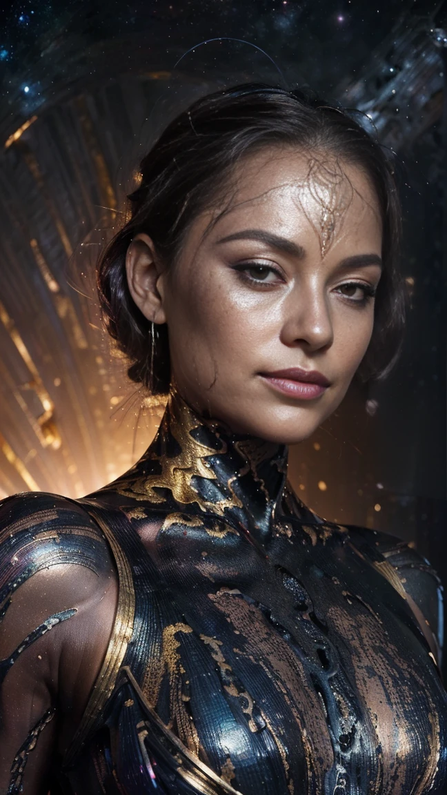 High Fashion, cinematic film still Cyberpunk <lora:TalisaSotoSDXL-000008:1>, (full-body photo:1.5) of TalisaSotoSDXL in pencil dress, dark-brown straight hair, brown eyes, (highily detailed face, highily detailed eyes:1.3), detailed skin texture, (blush:0.5), (goosebumps:0.5), subsurface scattering, (extremely detailedskin:1.5),(matte skin:1.7), healthy human skin, human skin has [visible|[(wrinkles:0.625)|small pores]], unretouched skin, Cyberpunk, often for dystopian futures, cybernetic technology, or urban landscapes. . shallow depth of field, vignette, highly detailed, high budget Hollywood movie, bokeh, cinemascope, moody, epic, gorgeous, film grain, grainy, dynamic, dramatic, haute couture, elegant, ornate clothing, High Fashion