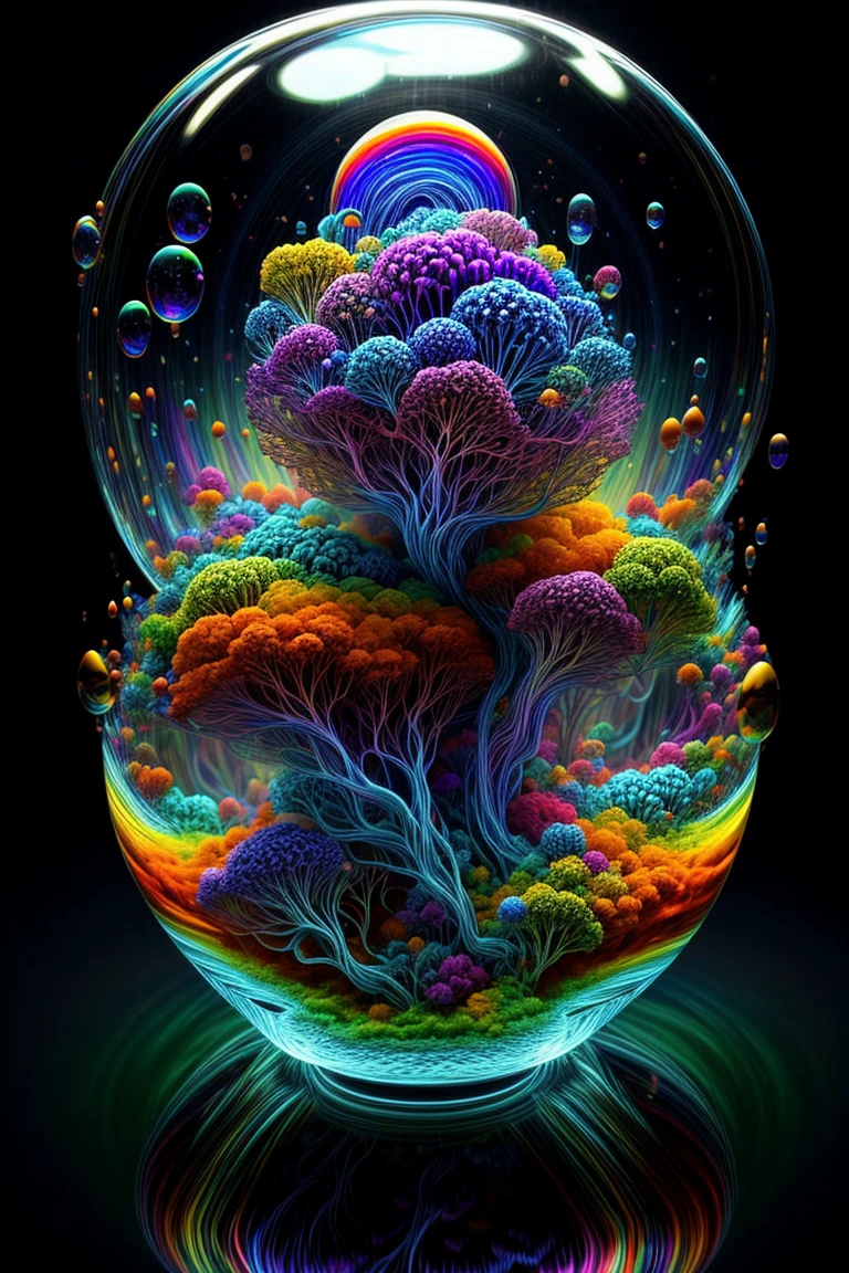 An amazing image of light emerging from colors in a psychedelic dream, shimmering glass morphing out of colors, bright neon and fluorescent colors,very bright, vibrant colors, perfectly formed and symmetrical reflective bubbles and spheres, attention to detail with these beautiful bubbles and spheres, Extreme  Hallucinations in a gorgeous piece of  psychedelic digital artwork, Stunning, pixel art, tripped out colors, 4d mandelbulb psychedelics, glass like psychedelic landscape, intricate rainbow environment, psychedelic underwater brightness and glow with neon colors, glowing colors twist inside of translucent glass spheres and bubbles with light and color reflecting off of both in bright fluorescent colors, psychedelic trip, fluorescent and neon aesthetic, psychedelic vibrant colors, bright psychedelic paint splattered backgrounds,swirling spirals and vortex, bright vibrant colors popping out from 3d glass spheres, Rotational Symmetry, Pixel Assets, Portrait photography, Surrealism, Photorealistic, Hyperdetailed, Glass Morphism, Digital Art, Sparkle, Optical Illusion, Glowing Light, Reflective Light, Overexposure, Backlighting, Depth Of Field, Spheres and bubbles show perfect Symmetry, UHD, High Details, High Quality, Super Detailed, Full Focus, Awe inspiring, Shockingly unique wallpaper art, Breathtaking, Indescribably Beautiful, Heaven sent images, Best Quality, Award Winning, Masterpiecea psychedelic digital art,ultra-detailed vibrant fluorescent neon colors,intricate rainbow glass-like environment,shimmering glass bubbles morphing out of swirling colors,glowing light and reflection,4d mandelbulb psychedelic landscape,bright overexposed backlighting with depth of field,award winning masterpiece,pixel art,portrait photography,photorealistic,hyperdetailed,glass morphism,sparkle,optical illusion,rotational symmetry,best quality,8k,ultra-fine detailsA close up of beautiful bubbles floating on top of each other, LSD, DMT imagery. octane render, psychedelic droplets 