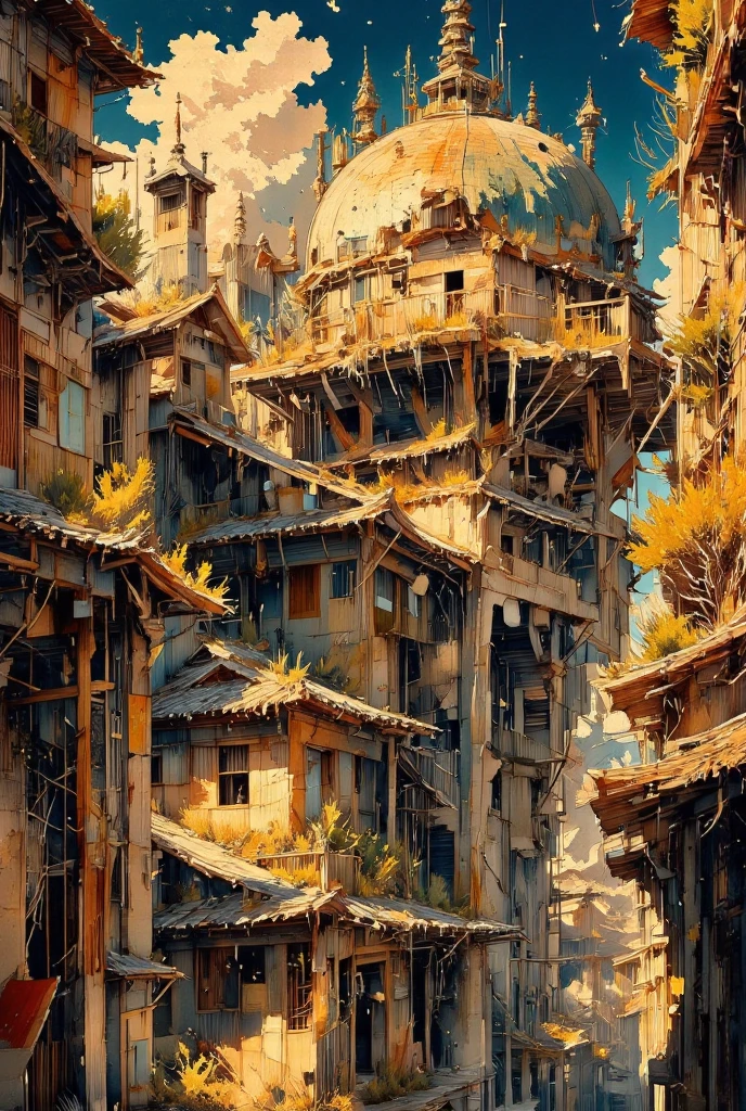 anime background, asia city, hand drawn illustration, sunny, ultra detailed art, 