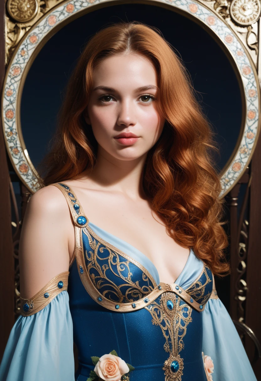 RAW, Nikon z 85mm, analog style, Award Winning Glamour Photograph of gorgeous adult Russian Princess, 18th century, hyper-detailed, front lit, , goddess, ginger hair hair, ((ginger pubic hair)), , petite, fit, gorgeous body, Throne Room, gold and light blue lingerie, ((high detailed skin, skin details)), sharp focus, volumetric fog, 8k uhd, dslr, high quality, film grain, Glamour photography