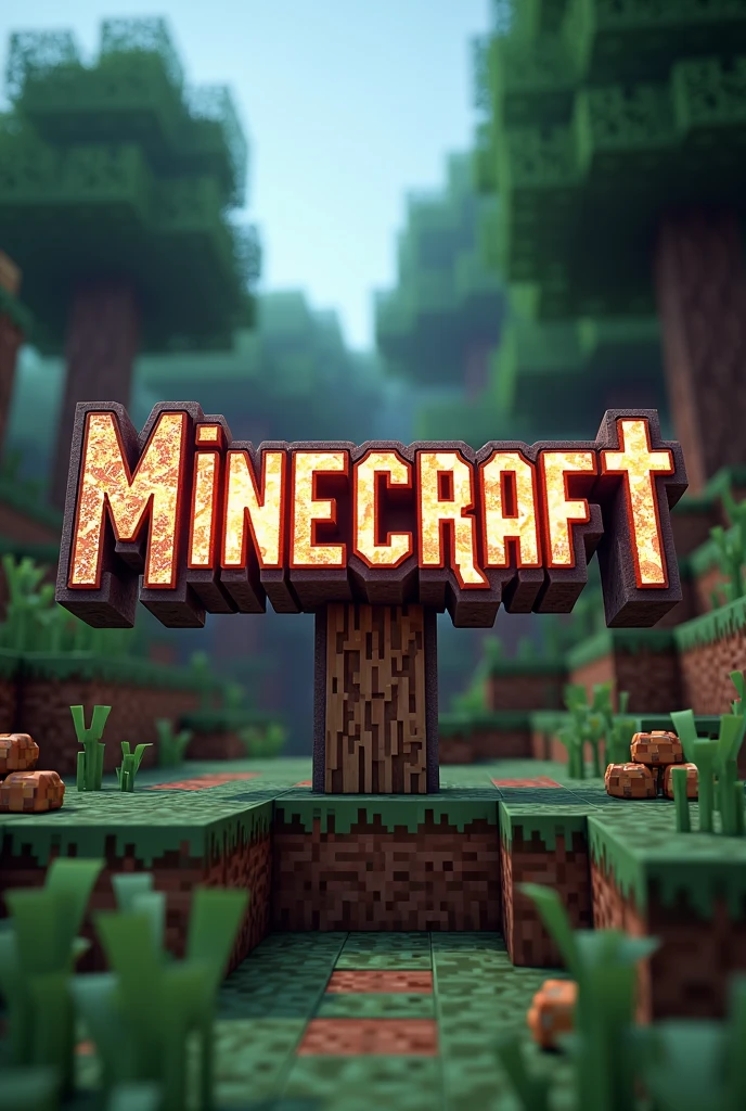 Make a Minecraft-style logo written in FrontCraft style 