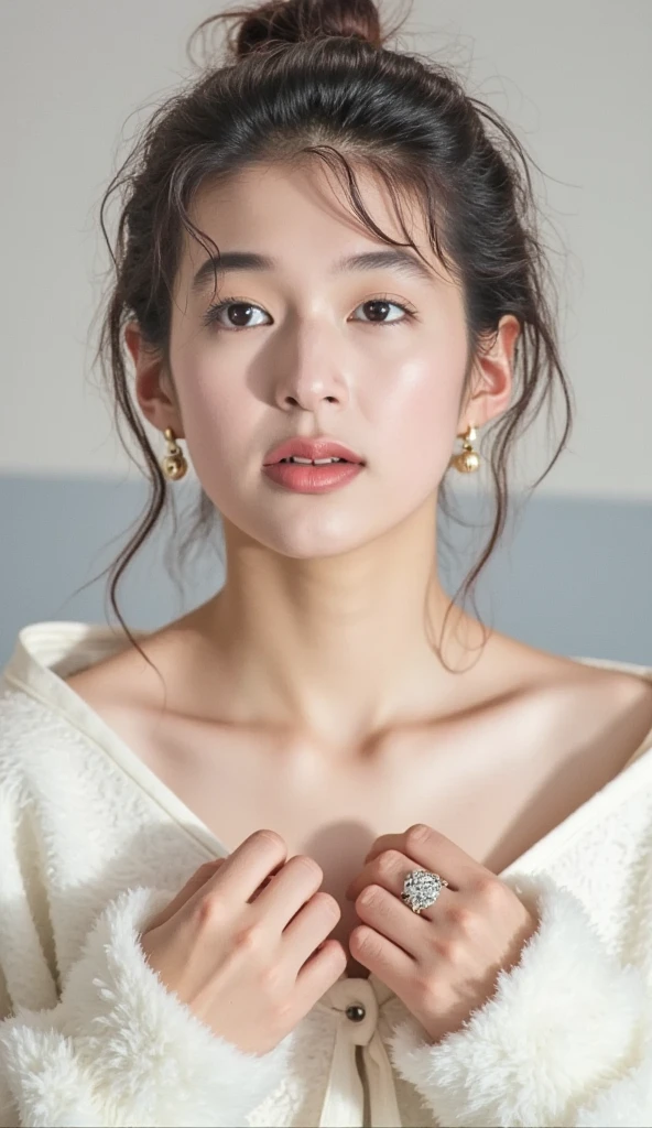 (Sexy silk kimono with floral pattern, No bra, The shape of the nipples is visible, Spread your legs a little:1.5),

((Age 25, Elegant beautiful female announcer, Sexy body, Naughty older sister, She shows me her breasts and seduces me:1.4)),
((Small breasts, Flat Chest:1.2)),
((She looks like she wants to be kissed., Looking forward:1.2)),

((I love you?, I want to kiss you?, I want to fuck you?, cheat with me?:1.2)),
((Where are you touching? You&#39;re so naughty.！,Your dick is getting hard,You were thinking about something naughty:1.2)),

((Luxury bedroom, Morning time, I can see the mountains in the distance:1.2)), 
((Just me and my girlfriend, Making love while lying on your back in bed, I kiss her, It feels so good to be kissed by her plump lips, I fondle her breasts through her clothes, She gets so comfortable she gets totally naked, Her  are incredible, I gently lick her nipples, She climbs on top of me、I inserted my penis between her legs in the cowgirl position., Her moans get louder、I feel ecstasy, I also feel good、The pace of her hips gradually increases, Her face is cute when she feels it :1.3)),

Eye focus, Narrow shoulders, Beautiful clavicle, Long, slender legs, The back of the hand is beautiful and feminine, 
Slender figure, A soft belly, Thin waist, 
Ultra detailed face, Ultra detailed breasts, Ultra-detailed skin, Fair skin, Glossy Skin, 

Ultra-detailed lips, Fuller lips, Glossy pink lips, Flushed Cheeks, White teeth, 
Beautiful actress&#39;s languid make-up, Pink lipstick, 
Dark Brown Hair, Delicate soft hair, 
(Put your hair up, Medium Short Hair, Layered:1.2), (Blunt bangs:1.2), 
(Stylish looking earrings,necklace:1.2), 
