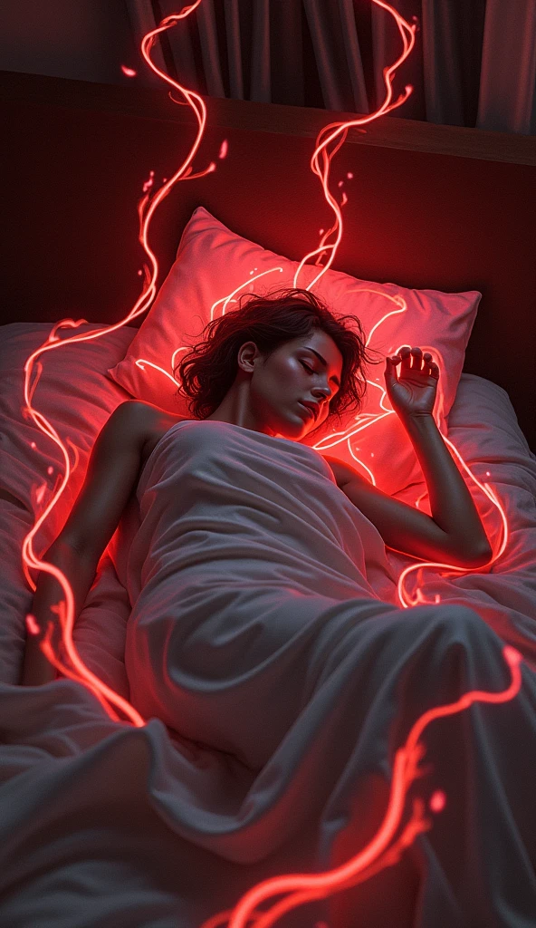  broken heart red in colour, back light  , dramatic ((masterpiece, Highest quality, Best image quality, High resolution, Realistic, RAW Photos, 8k)), ((Highly detailed CG synthesis 8k wallpaper)), (Huge and stunning goddess shot, Very hot and sexy, Incredible beauty, Perfect Proportions, Beautiful body, Slim body beauty:1.4), The body of a woman lying in bed floats up, floating in green light, seen from below,