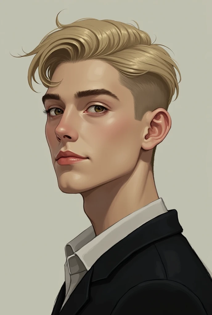 with blonde hair, No beard and no more tattoos