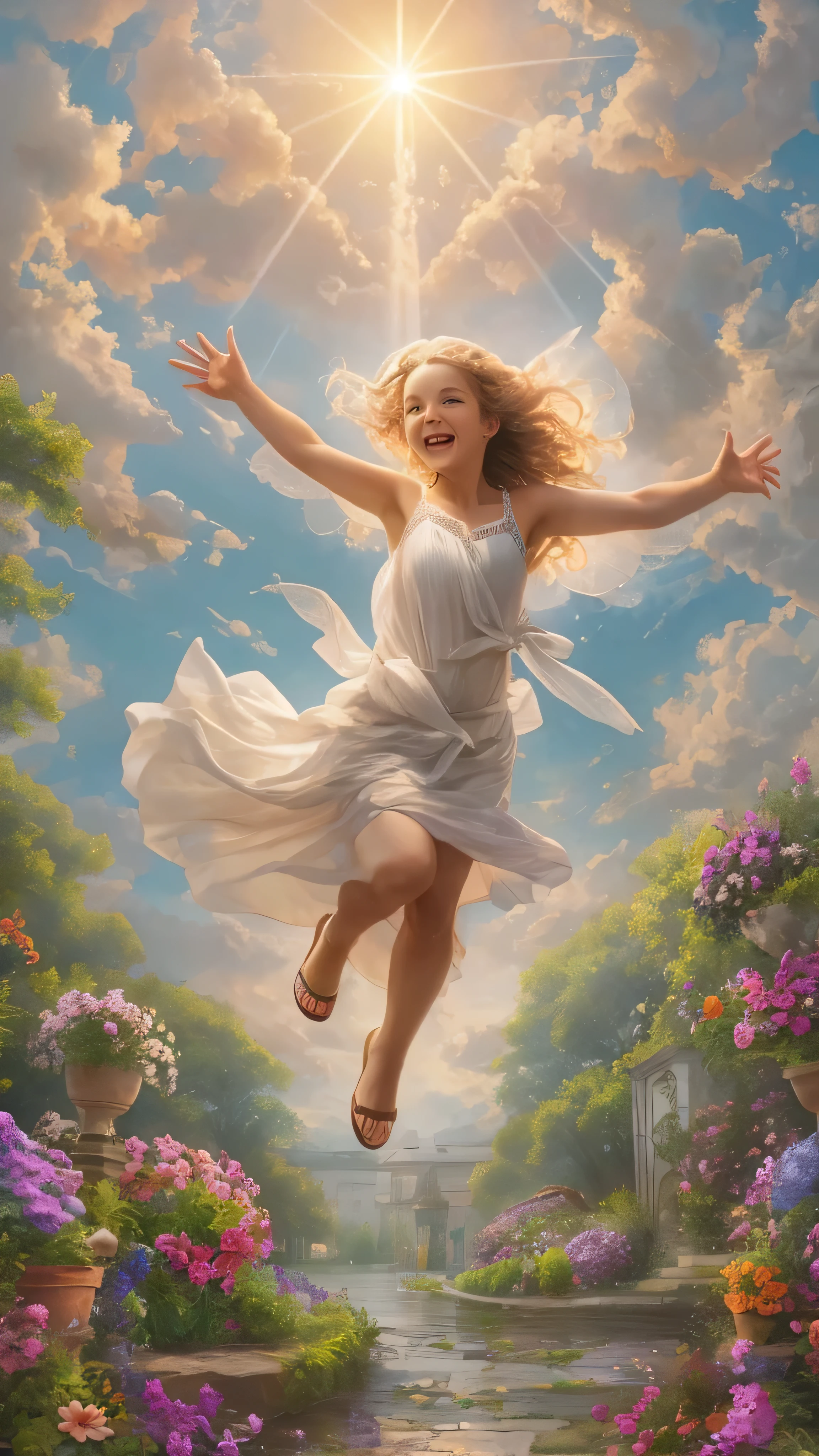 Angel Art, Everybody jump, smile, joy, heaven, like, garden, happiness, light, Let me