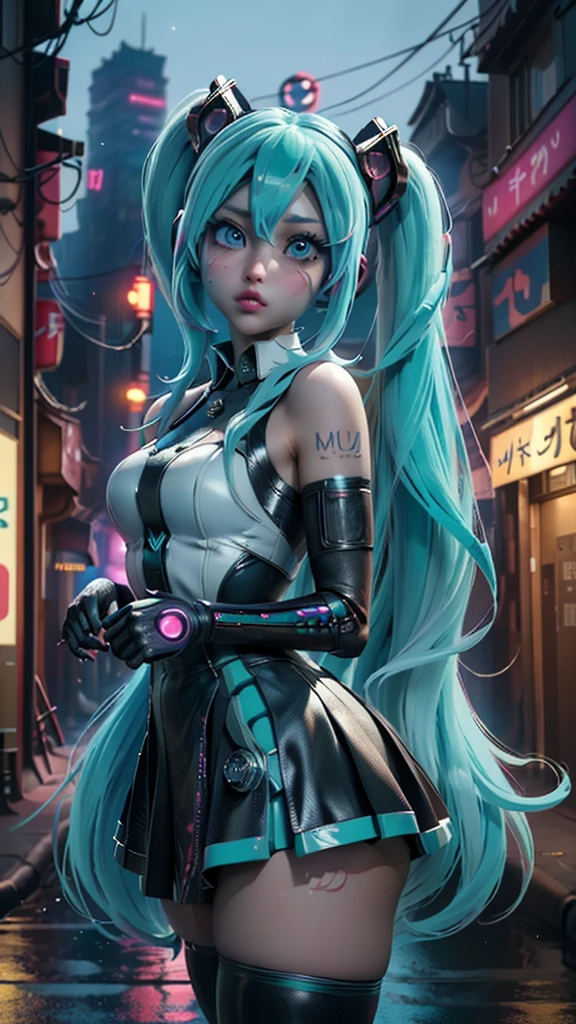 1girl, 25 years old, ( perfectly beautiful face, blue eyes 1.2, long eyelashes, gorgeous long hair, sexy clothes,white(color rainbow) ultrathin1.2, Latex 1.2, stockings.
Dancing, happy, laughs, commitment to excellence, bright neon light1.3/Best quality ,16K,a high resolution, Masterpiece Photo, much detailed, Futurism, Imagens 3d,