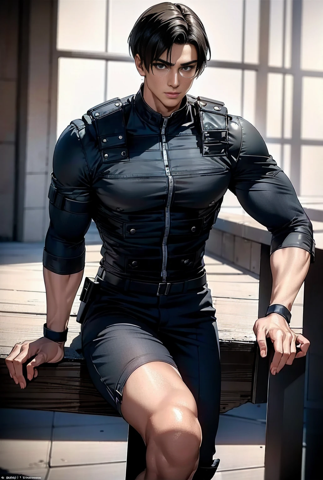 (High-definition CG), ( top quality ), (High-definition CG), ( top quality ), Backstreets,. Kennedy, SWAT Clothing,   beautiful and charming young man,  muscular and tight,