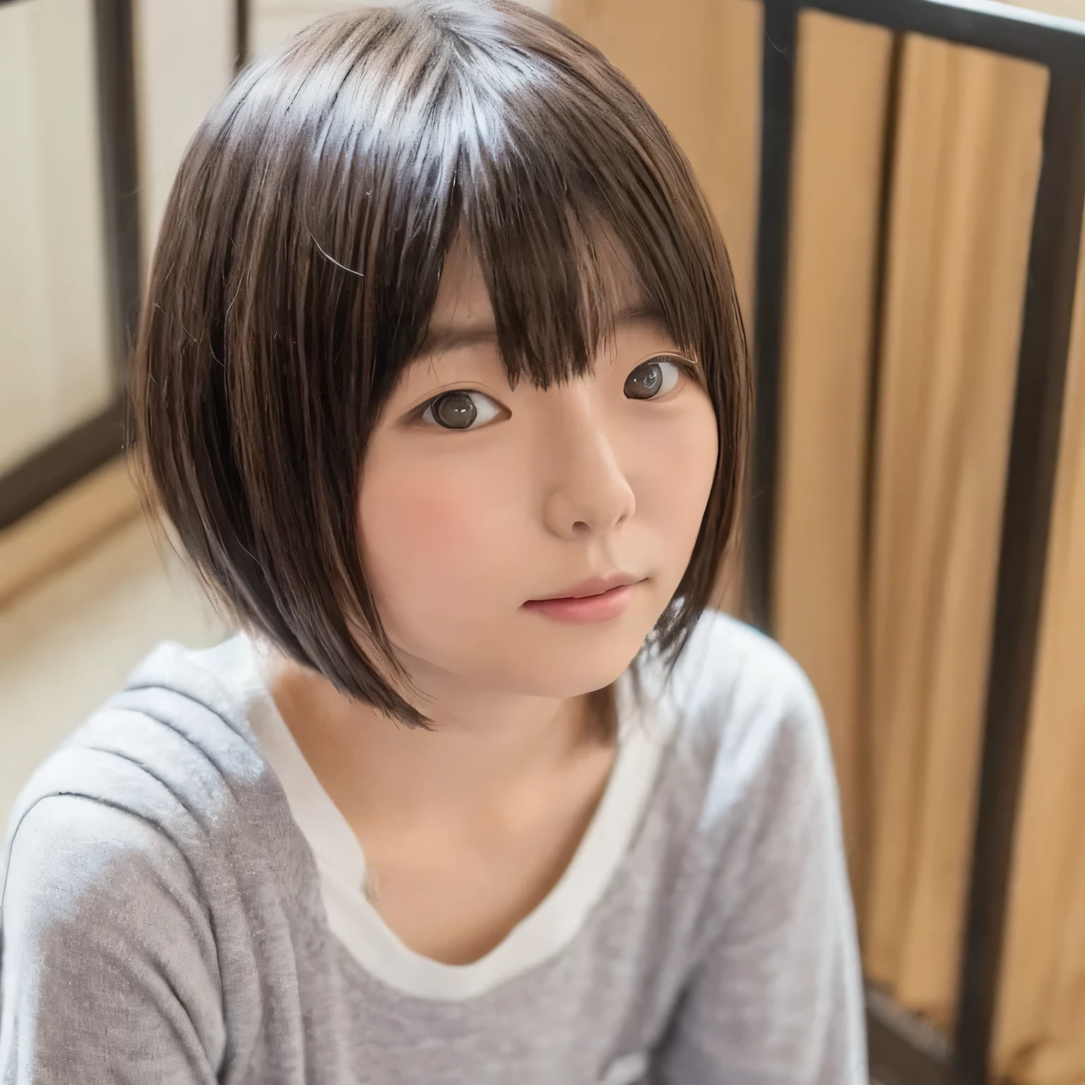 (Best Quality:1.5), One Girl, Alone, short hair, Round face, Japanese,