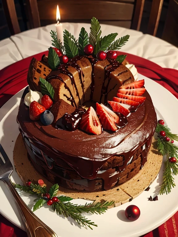 yulelog，
Chocolate Log Cake，
Fruit Bread，
Christmas Pudding，
Roots Platter，