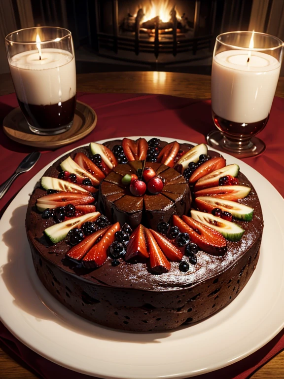 yulelog，
Chocolate Log Cake，
Fruit Bread，
Christmas Pudding，
Roots Platter，