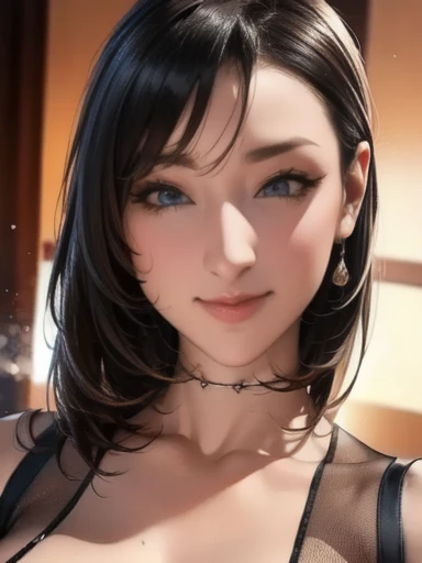Hot anime girl with a elegant smile, bra