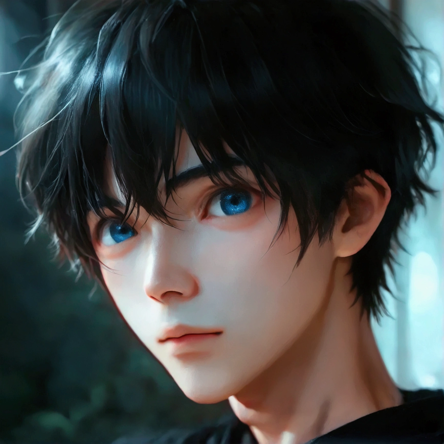 score_9, score_8_up, score_7_up,RAW photo,((8k)),japanese cute boy,(bad mood:0.8)Nagi-kun, black hair, Deep blue eyes,Alone