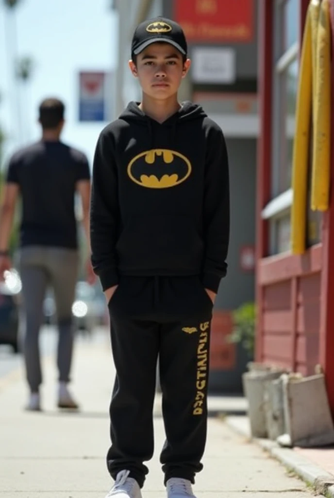 Batman fleece poncho for kids with emblem in the center and bat ears