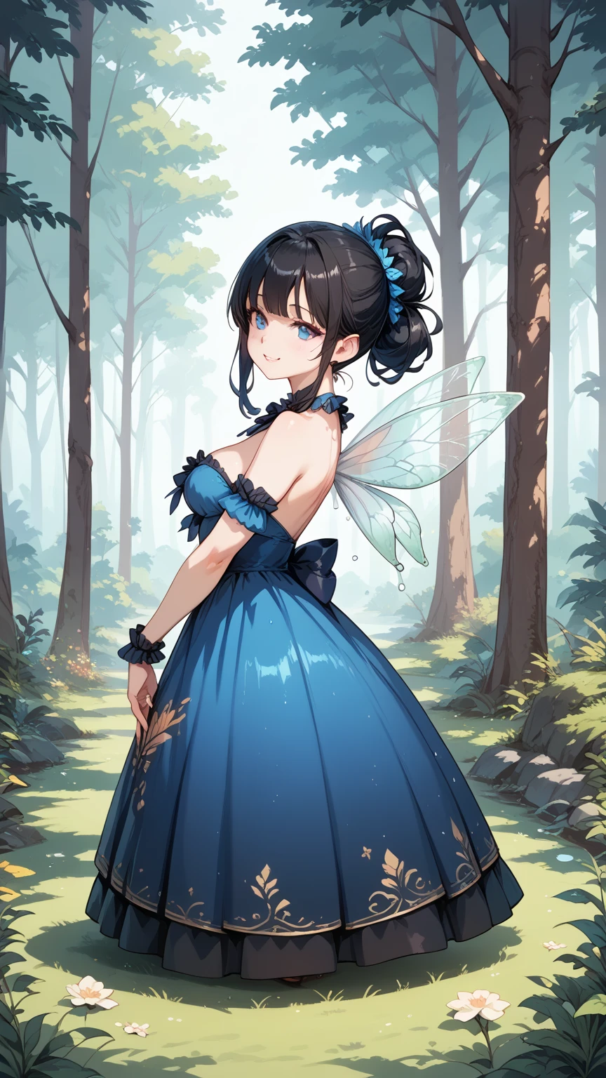 Deep in the forest, the black-haired spring fairy