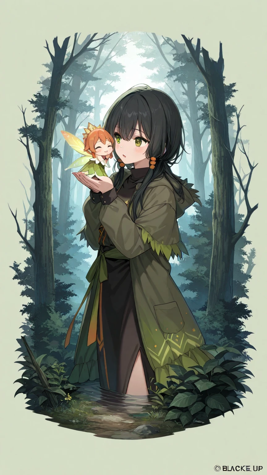 Deep in the forest, the black-haired spring fairy