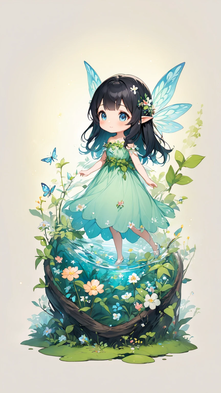 Deep in the forest, the black-haired spring fairy