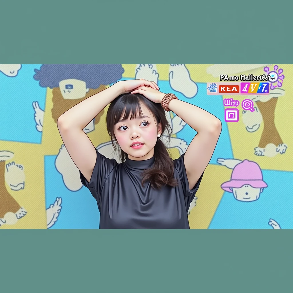 (8k、RAW Photos、highest quality、masterpiece:1.2)、(Realistic、Realistic)、1 girl、((Black Bikini、Frills、Large Breasts、View from the front、stage、Kneeling))、Lots of eyelashes、Glowing eyelids、skeletally correct