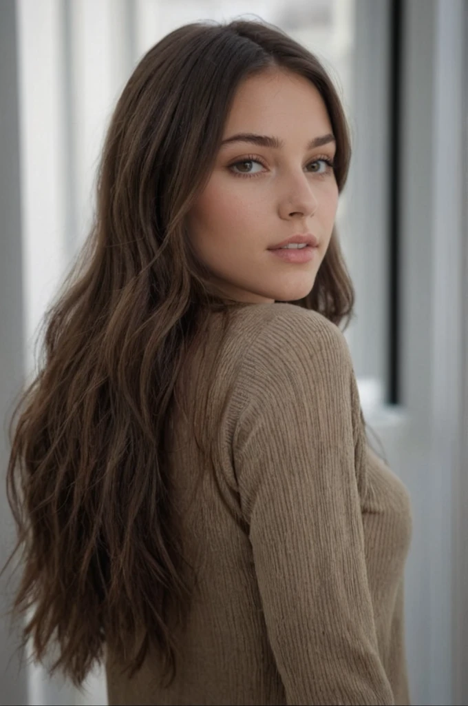 portrait of skswoman, worried , wearing sweater , with Straight hair , background office epic (photo, studio lighting, hard light, sony a7, 50 mm, matte skin, pores, colors, hyperdetailed, hyperrealistic), <lyco:Daniel MelchiorV2:1.0>