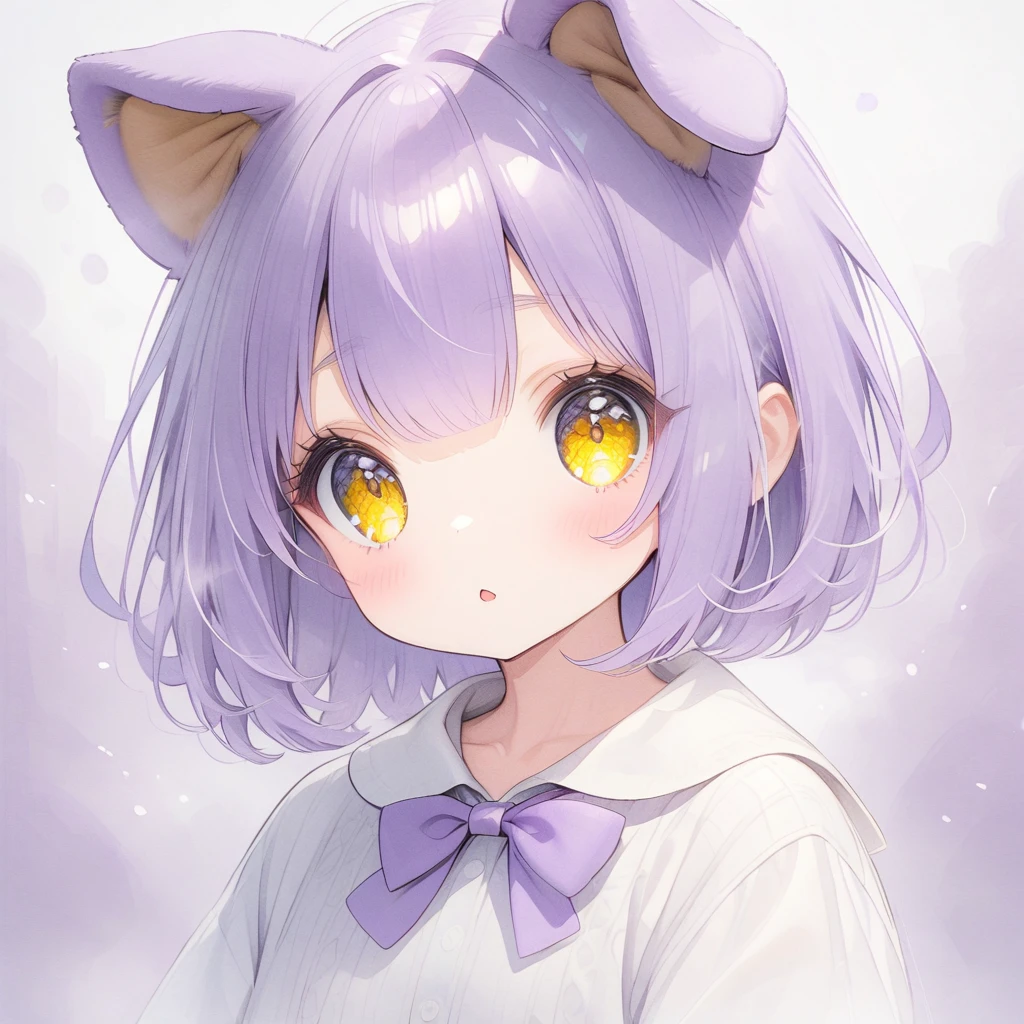 Purple Hair,yellow Eyes,Dog Ears,mash,