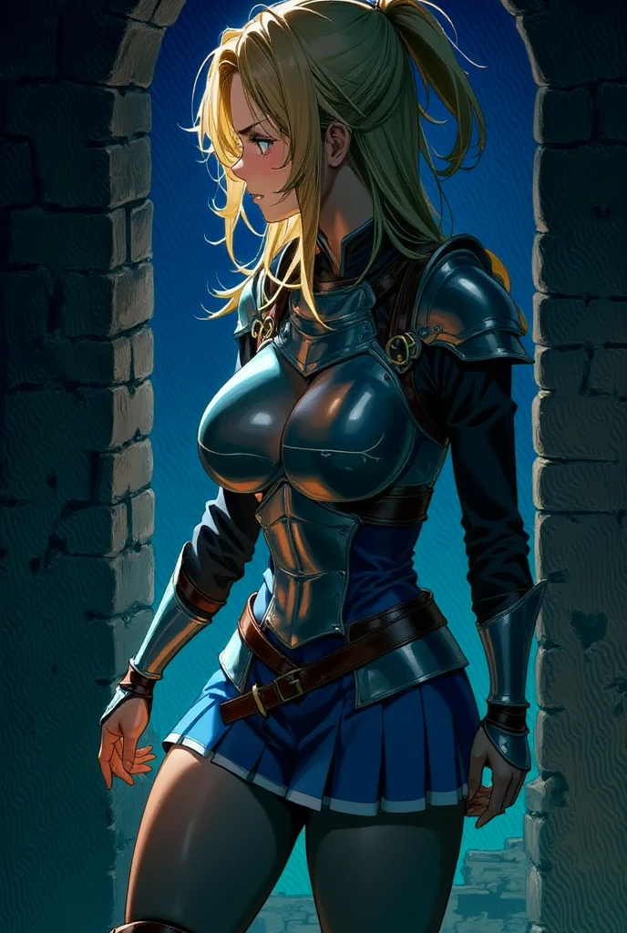 a female knight wearing full armor suit, hunting, medieval theme, ((MILF)), tempting look, dynamic poses, dynamic angle shot, from above, flowing hair,
(((masterpiece))), ((best quality)), ((intricate detailed)), ((Hyperrealistic)), a sexy woman with full armor, red armor, bracers, leg armor, waist armor, gauntlets, sword, head ornament, leather pants, pauldrons, beautiful armor, perspective, highly detailed, illustration, 1 girl, perfect hands, detailed fingers, beautiful detailed eyes, long hair, blonde hair (fantasy:1.2), armor, breast plate, abstract background, at god temple, nightview ,fierce look, looking at the viewer, from the front, <lora:add_detail:1> <lora:danni2D_e536075steps:0.4> <lora:odanon-lora-v1-128dim-4ep-novae:0.6> <lora:GPTS4 dreamwave full_478773:1> <lora:adventurers_v1:1>