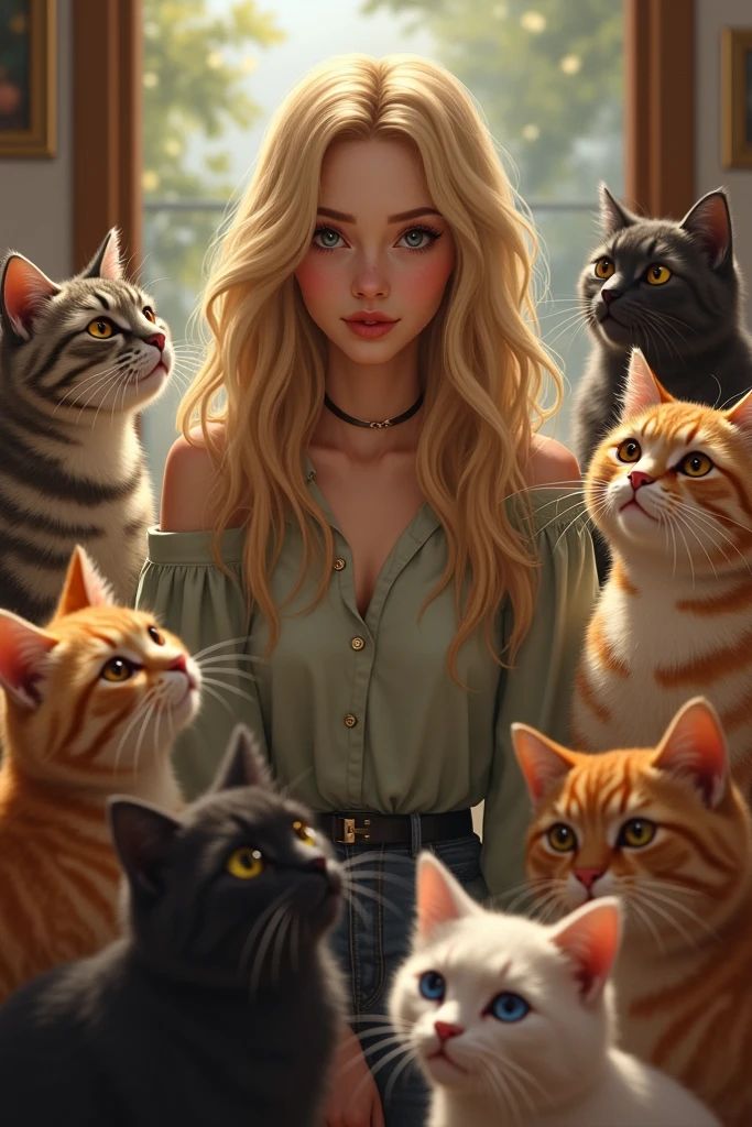 Taylor Swift with her cats