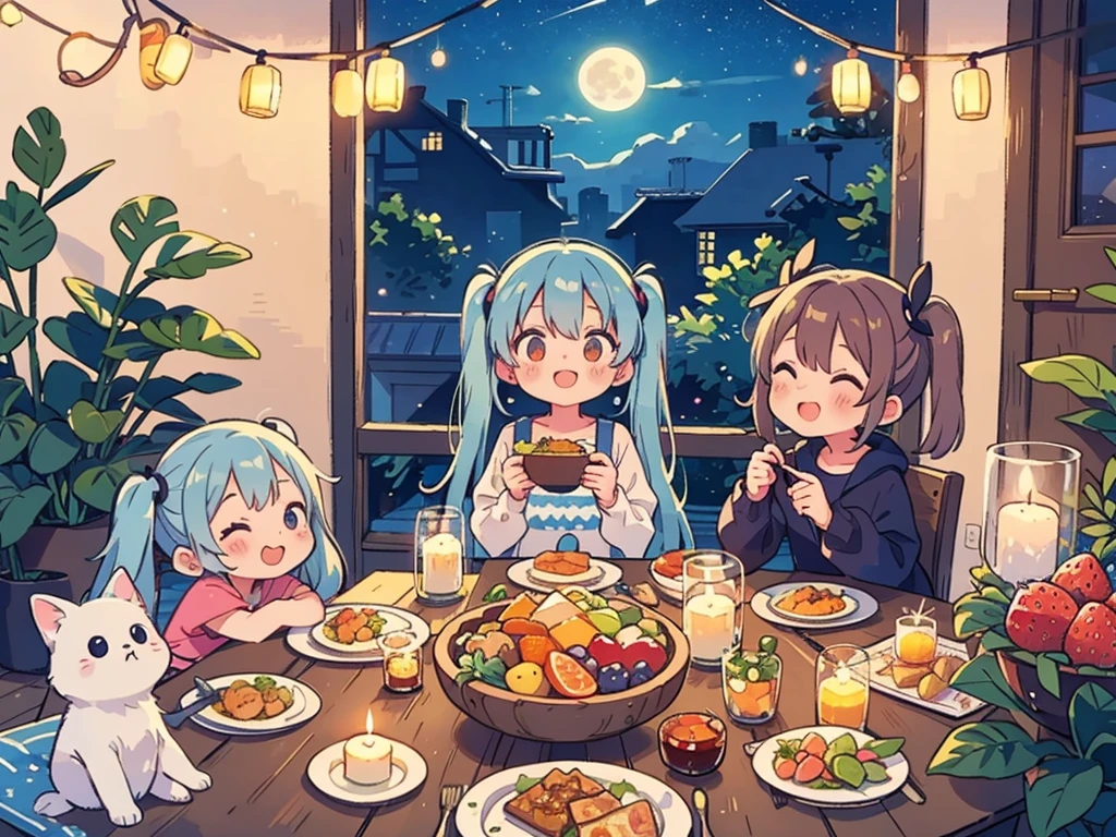 masterpiece, high res, girl, looking at viewer, , sweater, pajamas, dark blue, dress, blue eyes, silver hair, smile,