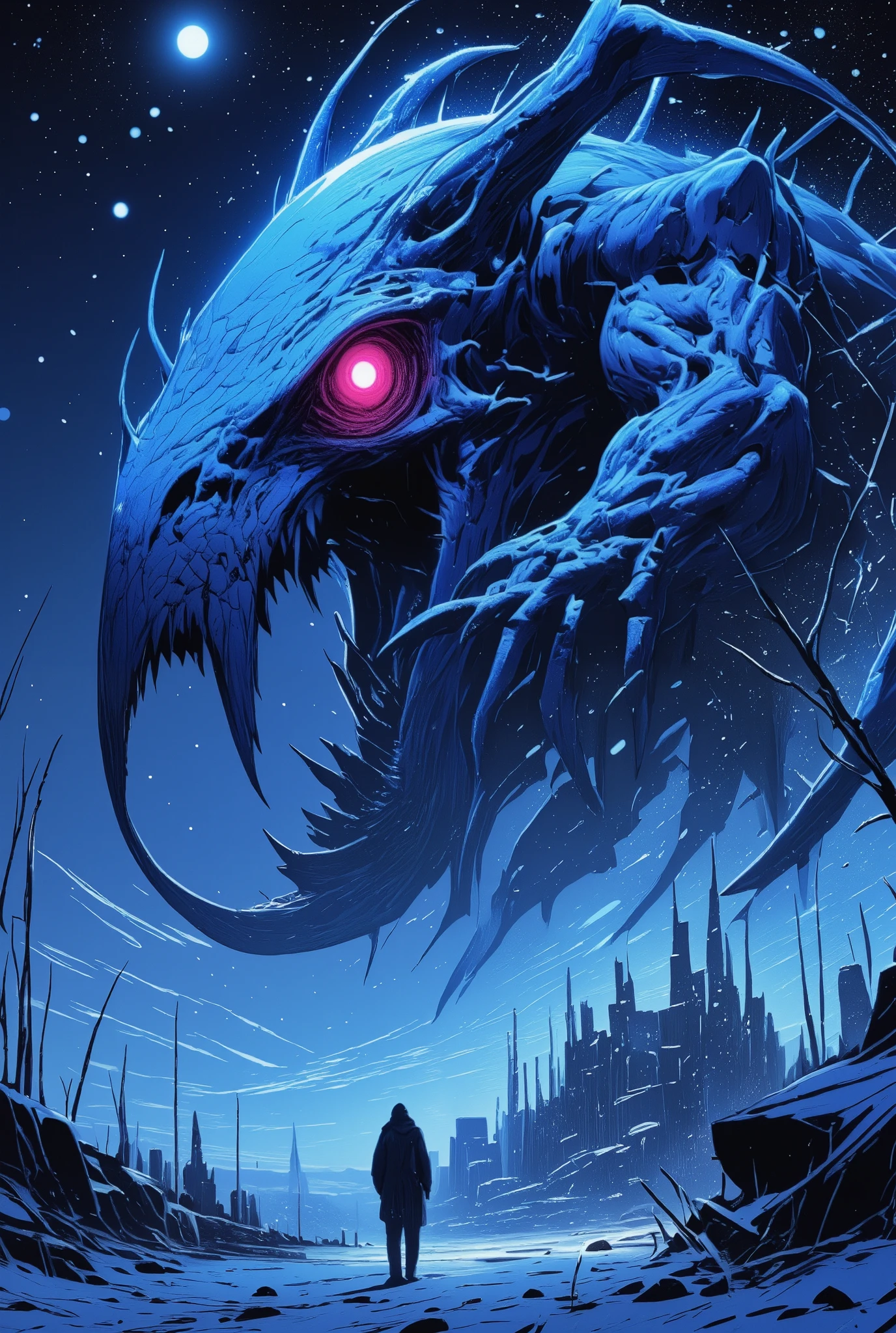 masterpiece, best quality, amazing quality, very aesthetic, high resolution, ultra-detailed, absurdres, newest,
(arctic tundra), (the long dark:1.5), (dark night, eerie),
breathtaking visuals, intricate details, cool dreamy aesthetics, raytracing, 8k, ultra high definition, vibrant textures, dramatic, captivating visuals, detailed vector illustration, Pastel,