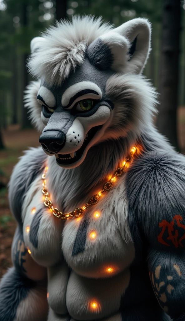 White wolf puppy. Baby, small, , male, holding, is sitting, Weapon, male focus, horns,Background to the war, colored leather, fire, candle, Without clothing , completely naked. vagina , ((masterpiece, Best quality))
