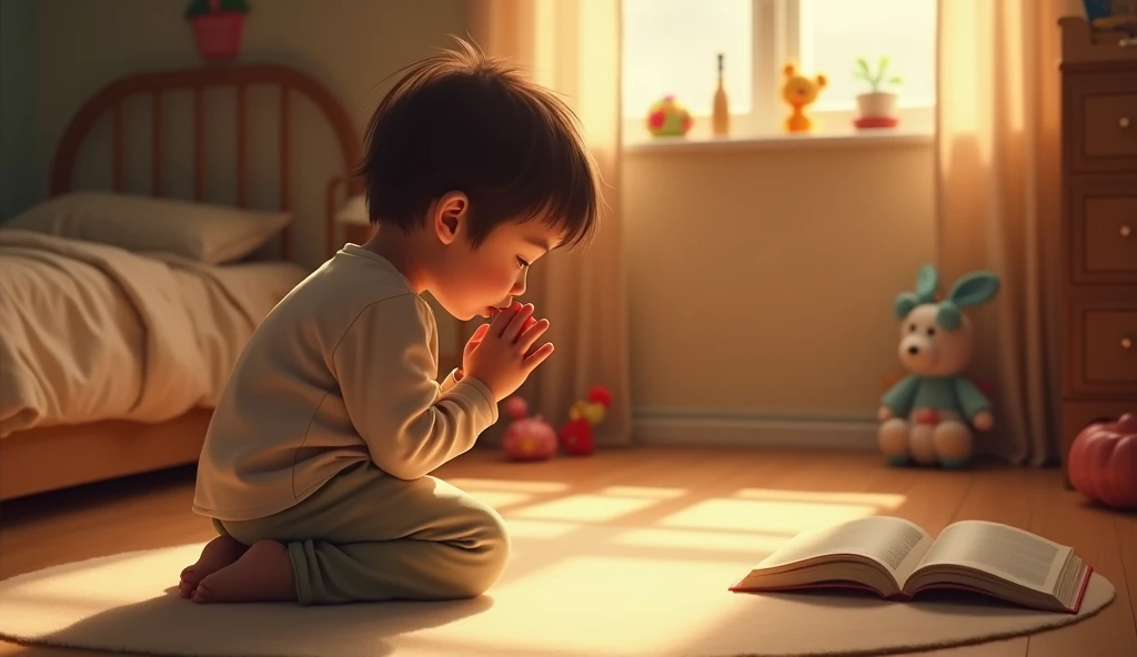 The boy person is shown waking up at 4 in the morning and praying for the good in his life.