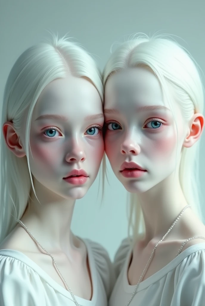 two women with blonde hair and blue eyes posing for a picture, beautiful gemini twins, beautiful gemini twins portrait, elle fanning), similar to malfoy, dakota fanning, elle fanning, sisters, pale fair skin!!, with a twin, taken in the early 2020s, merge, siamese twins