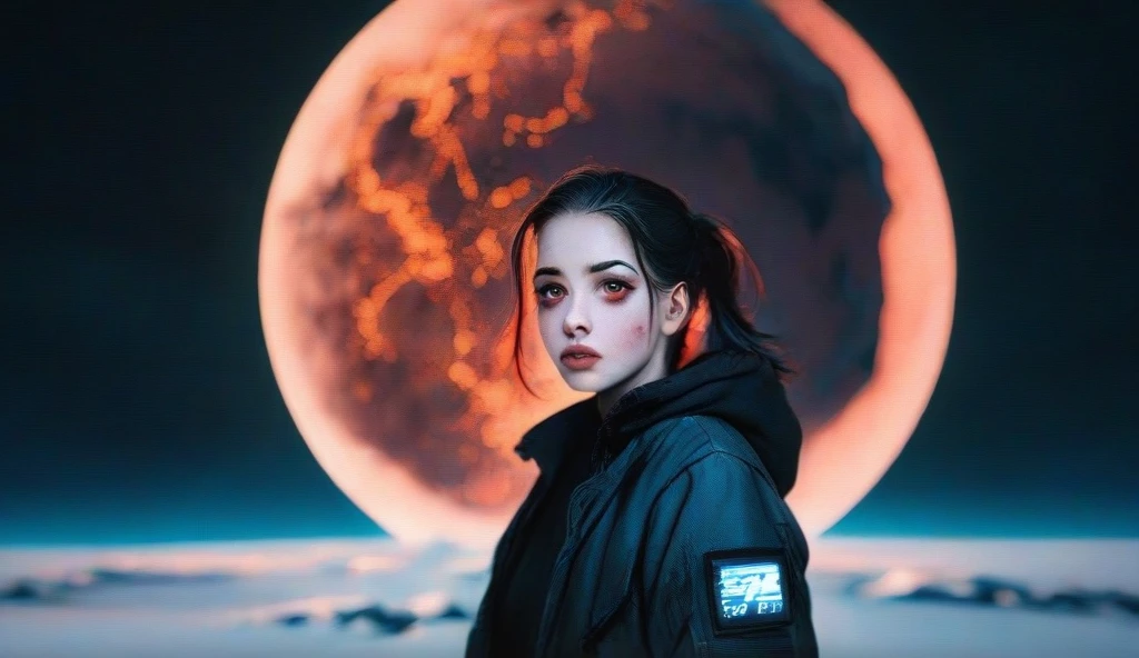 Cyberpunk sexy girl on another planet
