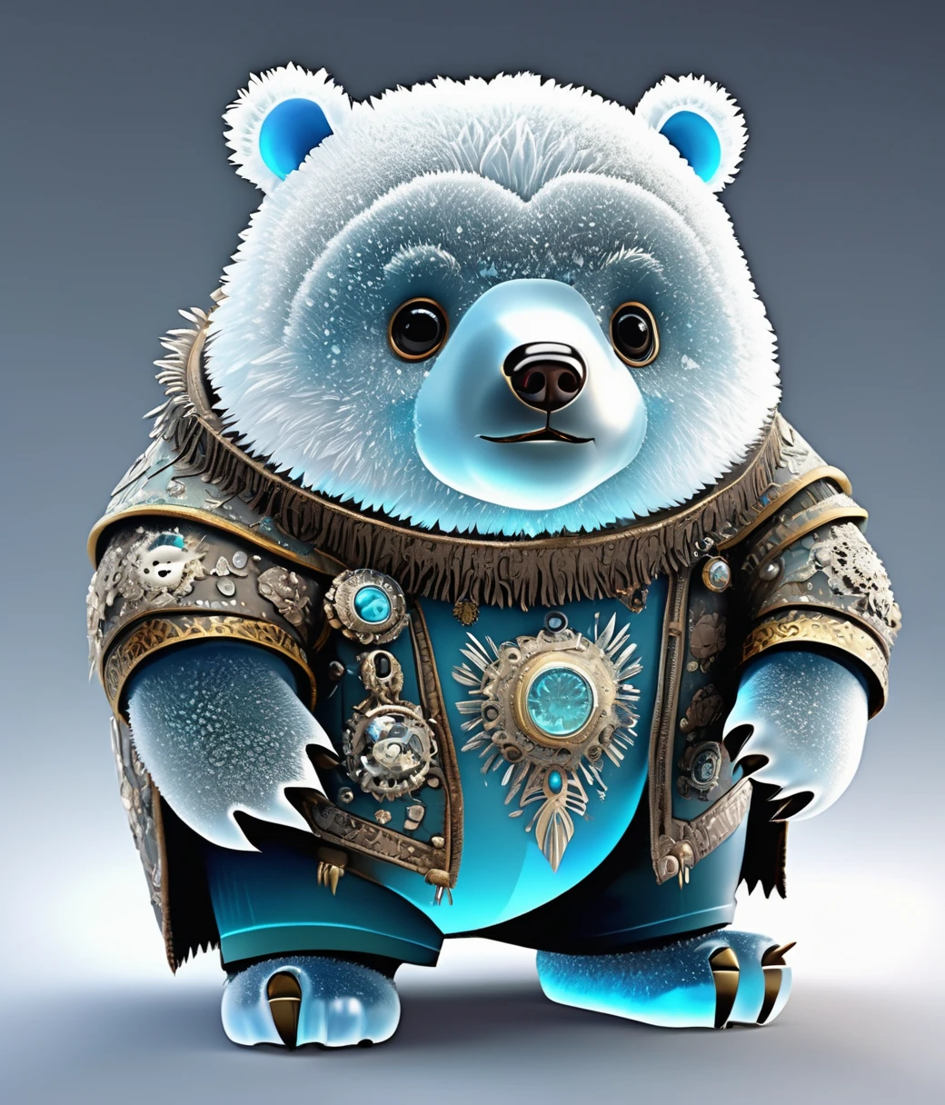 (cute, chubby, male, bear), DonMFr0stP4nkXL frost punk, adorable, magical, fantasy, hires textures, highly detailed, intricate details, best quality, masterpiece