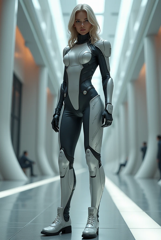 Female spy robot acting in the dark　Mechanical arm　mechanical legs　Feet shaped like high heels　Mechanical fuselage　He wears a helmet with eyes that look like compound eyes of insects, And the upper half of his face is hidden　The interior of the building is quite dark, nffsw, retinas, masutepiece, ccurate, Anatomically correct, Textured skin, Super Detail, high details, High quality, awardwinning, Best Quality, hight resolution