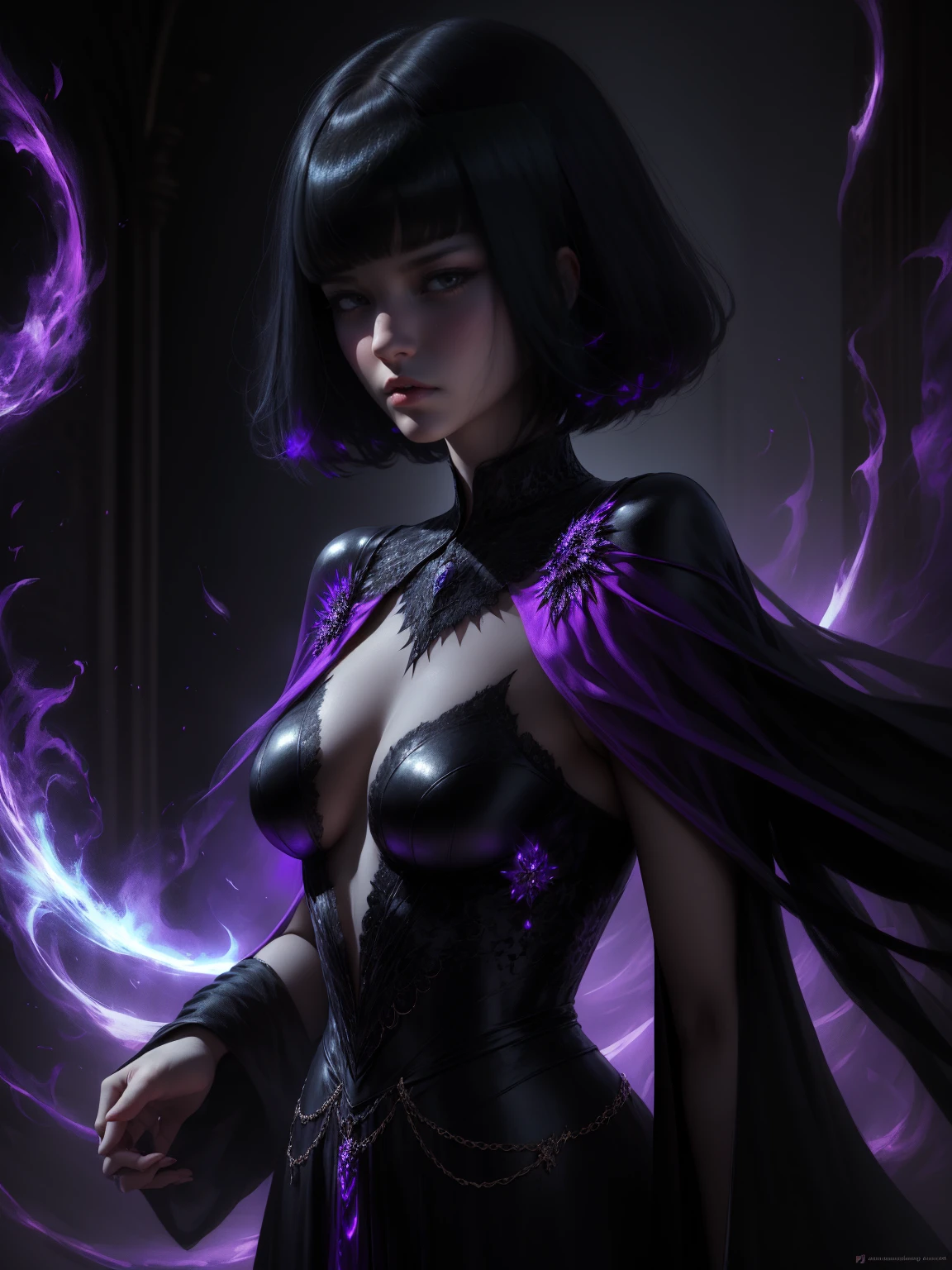 best quality,ultra-detailed,gothic,beautiful detailed eyes,beautiful detailed lips,,pale skin,jinx dress,roses,moonlight,sharp fangs,dark atmosphere,haunting,ethereal,nighttime,fangs gleaming,bloodlust,hypnotic gaze,vampire (( breast))