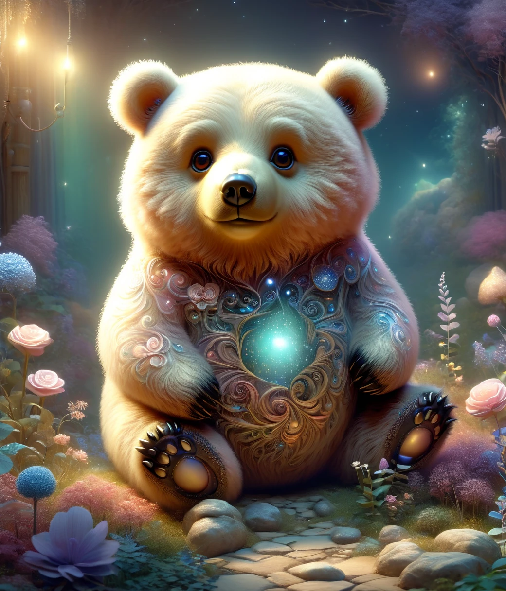 (cute, chubby, male, bear), DonMP4ste11F41ryT4l3XL, adorable, magical, fantasy, hires textures, highly detailed, intricate details, best quality, masterpiece