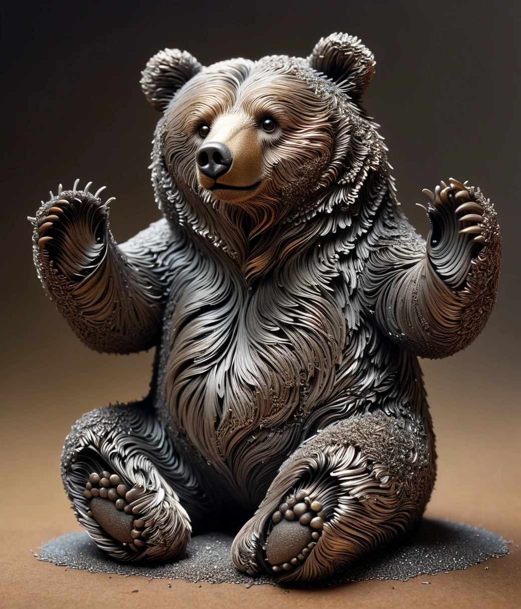 (cute, chubby, male, bear), DonM1r0nF1l1ng5XL Iron Filings , adorable, magical, fantasy, hires textures, highly detailed, intricate details, best quality, masterpiece