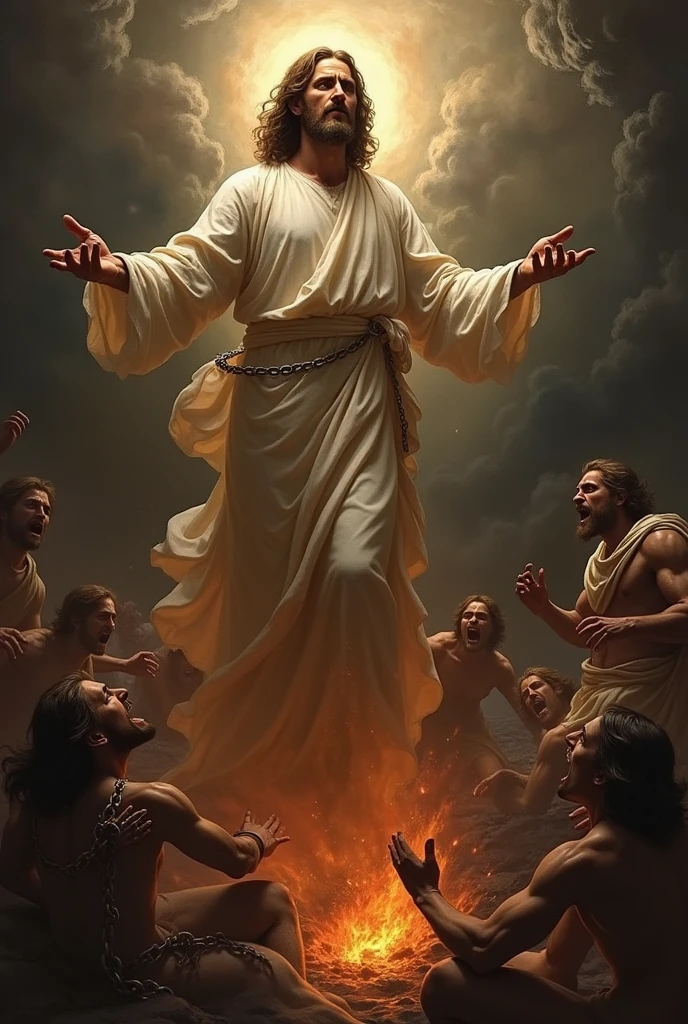 Jesus descending into hell - SeaArt AI