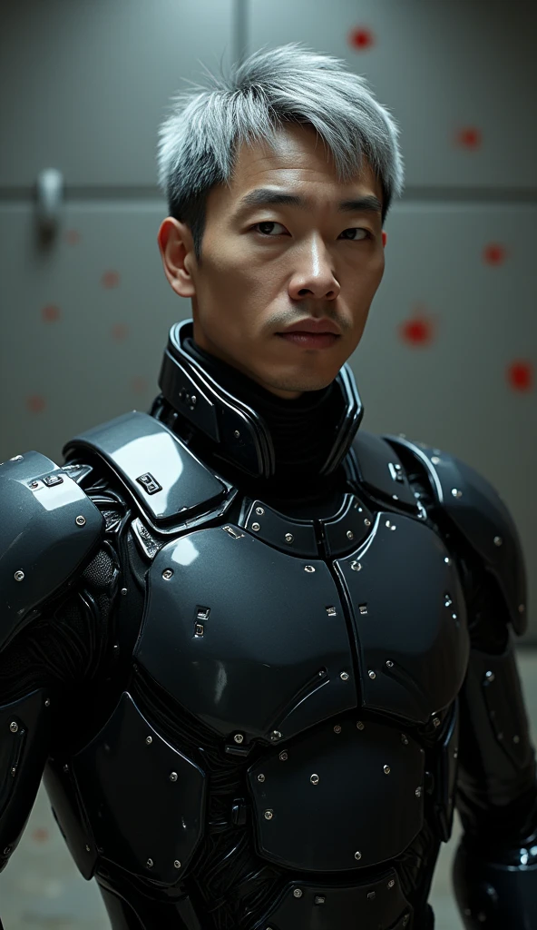(masutepiece,High resolution,ultra - detailed:1.0),1(Boy ,robot boy ),Perfect male body,Look at the camera,wearing high waisted bodysuit, sexy , eroticism , nsfw , super tight , super handsome boy , male , gynecomastia , fatty hips , fatty buttocks