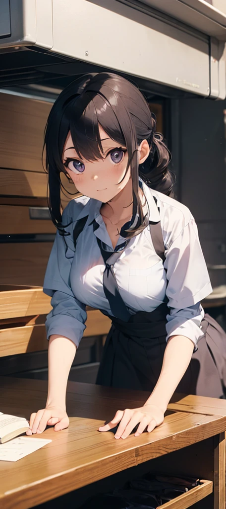 (perfect anatomy, anatomically correct, super detailed skin), 1 womanl, solo, japanese, 24 years old, 7 headed body, (detailed ultra-oily shiny skin:1.1), watching the view, (smile:1.5), wet, 
beautiful hair, beautiful face, beautiful detailed eyes, (short hair:1.2, bob cut:1.2), black hair, (large breasts:0.8), (cute face), (Ideal ratio body proportions), emphasis on the buttocks, 
beautiful clavicle, beautiful body, beautiful chest, beautiful thigh, beautiful legs, breast, barefoot, barearm, slender, small buttocks, skinny legs, 
(waitresses uniform, see-through short sleeves white collared shirt, leather black micro mini skirt, short boots), seductive thighs, 
(beautiful scenery), cafes, sitting chair, put a café tray on the table,
(8k, top-quality, masterpiece​:1.2, extremely detailed), (photorealistic), beautiful art, visual art, depth of fields, cinematic lighting, surrealism, depth of fields,