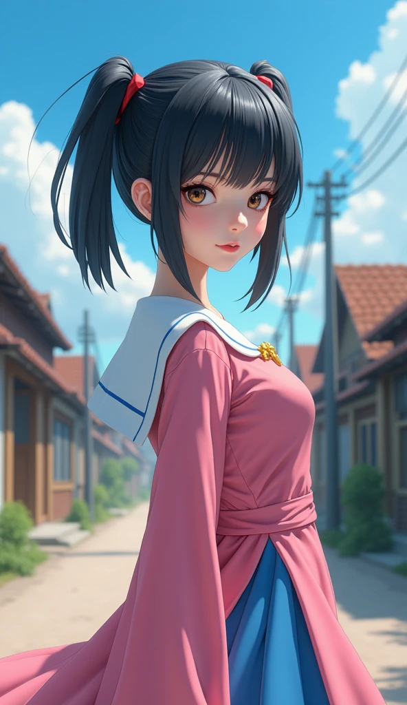 Beautiful woman looking back、kimono