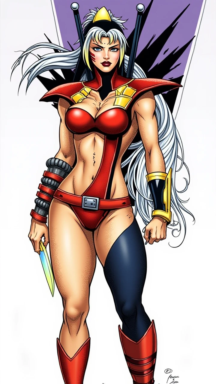 (best quality,4k,8k,highres,masterpiece:1.2),ultra-detailed,(:1.37),ghislaine dedoldia,animal ears,white hair,standing,,full body,boots,warrior,choker,fur trim,large breasts,abs,muscular woman,,pants,flipflops, full body flipflops, martial art, pullover, kimono