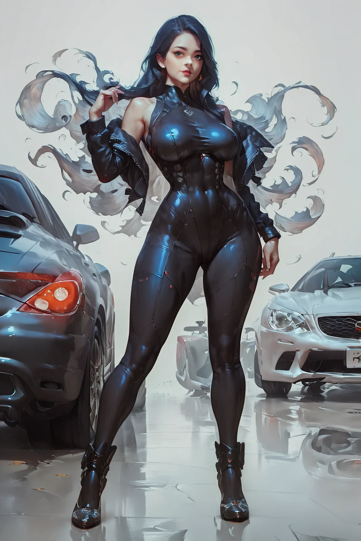 sporty girl,(((1girl))),((girl with surfboard)),
(large breasts:1.4),saggy breasts,(((ear fins:1.5))),(glowing eyes),(((green_eyes:1.2))),(((black sclera:1.5))),symmetrical eyes,((fat)),(((lustrous skin:1.5,bright skin: 1.5,skin tanned,shiny skin,very shiny skin,shiny body,plastic glitter skin,exaggerated shiny skin,illuminated skin, wet legs))),(spider lower abdomen,narrow waist,wide hip,athletic body,inflated legs,detailed body,(detailed face)),((Surfer hairstyle, Persian blue hair,blue hair,long braids on the hair,turquoise highlights hair)), dark brown skin,
cute,slutty,seductive,erotic,((nsfw)),
((blue surfer suit)),((surfboard:1.5)),(cleavage),((Surf Uniforms)),((wet clothes,intricate outfit,intricate clothes)),
(dynamic pose:1.0),embarrassed,(centered,scale to fit dimensions,Rule of thirds),
((cyberpunk city by the ocean at night, with bright neon signs and dark stormy clouds and puddles, scenery:1.25)),
artistic photography,(photography taken by sldr),highres, sharp focus, (ultra detailed, extremely detailed), (photorealistic artwork:1.37),(extremely detailed CG unity 8k wallpaper),((synthwave background theme)),(((vibrant colors))),(intricate background),(masterpiece),(best quality),