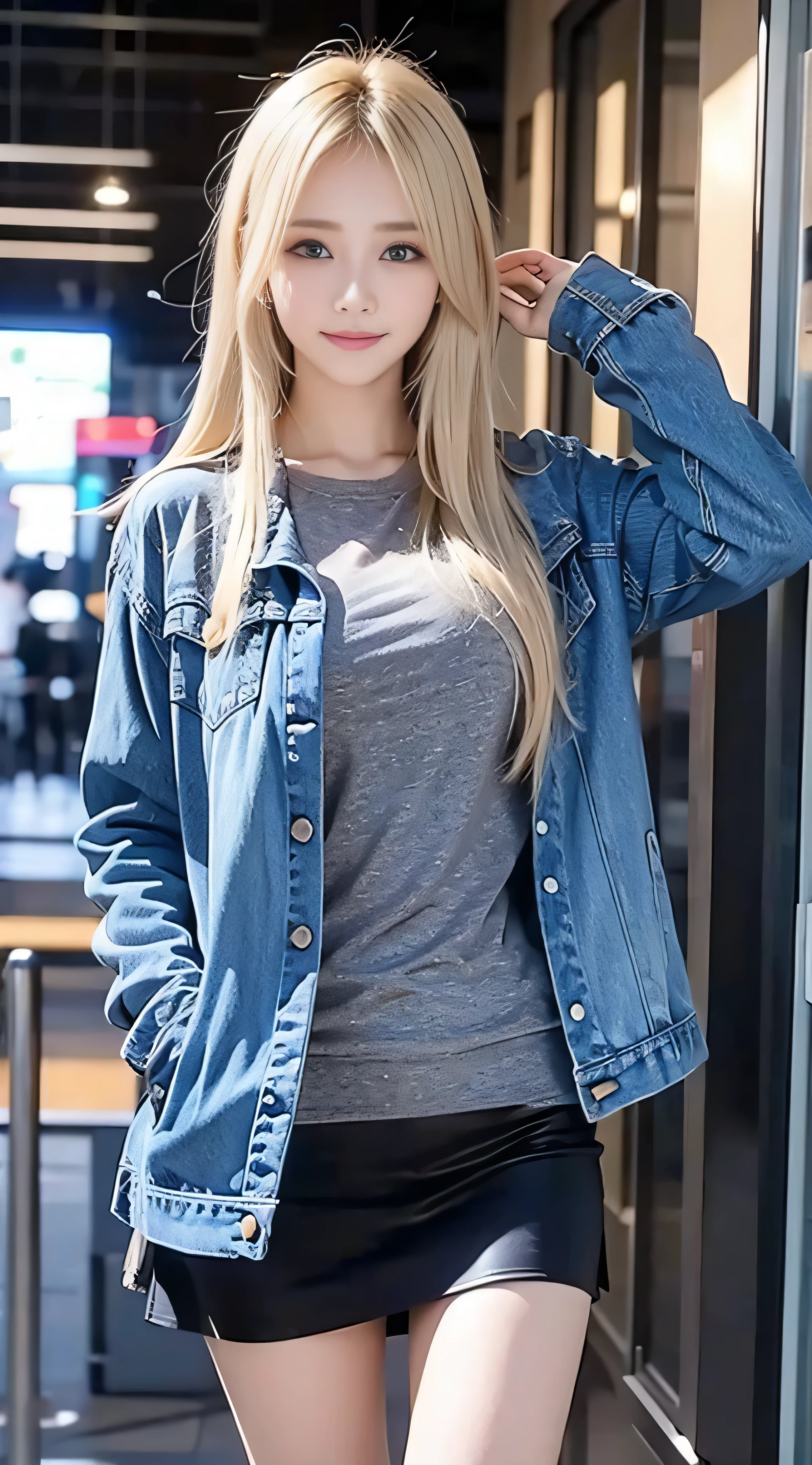 Christian AOT,  1 girl, Alone, christa renz, smile,  hair between eyes,  blue eyes, Blonde,  jacket,  medium hair ,