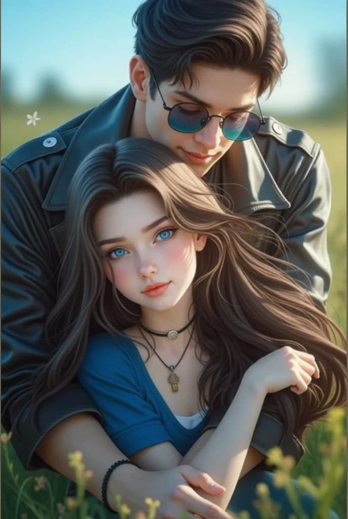 Background change cyberpunk handsome boy and girl ultra realistic face