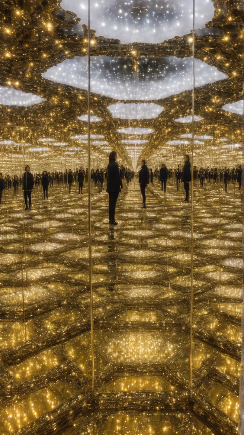 Inside an infinite room surrounded by mirrors