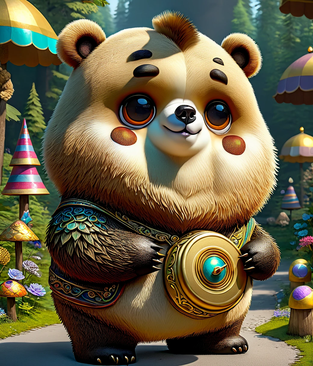 (cute, chubby, male, bear), DonMK33pM3F3dXL, adorable, magical, fantasy, hires textures, highly detailed, intricate details, best quality, masterpiece